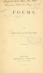 Poems by Augusta Cooper Bristol
