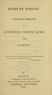 Cover of: Buds of spring. by Augustus Foster Lyde