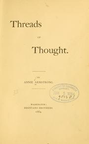 Cover of: Threads of thought