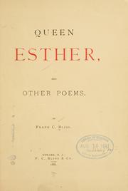 Cover of: Queen Esther: and other poems.