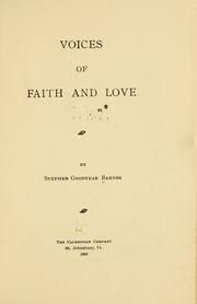Voices of faith and love by Stephen Goodyear Barnes