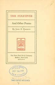 Cover of: fugitives, and other poems