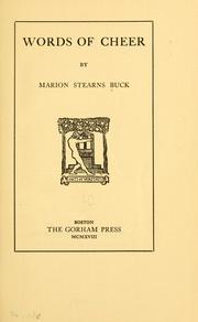 Words of cheer by Marion Stearns Buck