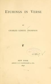 Cover of: Etchings in verse