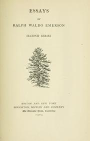 Cover of: Essays: Second Series