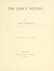Cover of: The earl's return by Robert Bulwer Lytton
