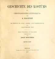 Cover of: Geschichte des kostüms in chronologischer entwicklung von A. Racinet.