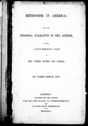 Cover of: Methodism in America: with the personal narrative of the author, during a tour through a part of the United States and Canada