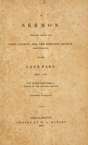 Cover of: sermon preached before the First Church and the Edwards Church, Northampton, on the late fast, Sept. 1, 1837.