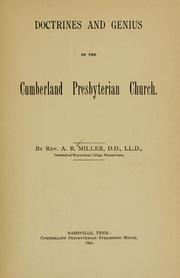 Cover of: Doctrines and genius of the Cumberland Presbyterian Church