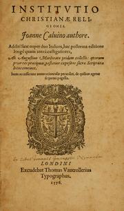 Cover of: Institutio Christianae religionis by Jean Calvin