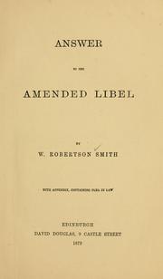 Cover of: Answer to the amended libel
