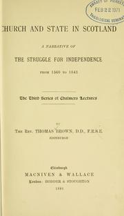 Cover of: Church and state in Scotland | Brown, Thomas