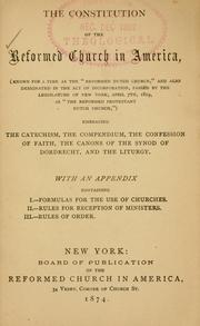 Cover of: Constitution of the Reformed Church in America ...