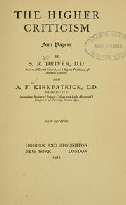 Cover of: The higher criticism by S. R. Driver
