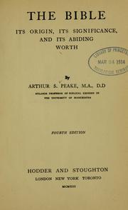Cover of: The Bible by Peake, Arthur S.