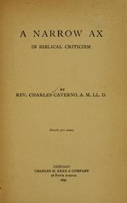 Cover of: narrow ax in Biblical criticism ...