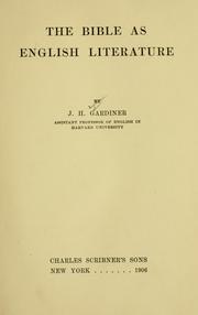 Cover of: The Bible as English literature by John Hays Gardiner