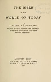 Cover of: Bible in the world of today
