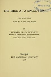 Cover of: The Bible at a single view by Richard Green Moulton