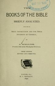 Cover of: books of the Bible: briefly analyzed for use in Bible instruction and for Bible students in general.
