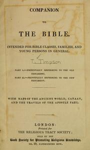 Cover of: Companion to the Bible by Thomas Timpson