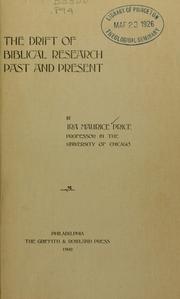 Cover of: The drift of Biblical research past and present. by Ira Maurice Price