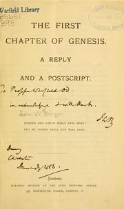 Cover of: The first chapter of Genesis