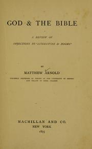 Cover of: God & the Bible by Matthew Arnold