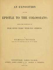 Cover of: exposition upon the Epistle to the Colossians | Nicholas Byfield