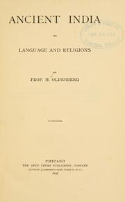 Cover of: Ancient India: its language and religions. by Hermann Oldenberg