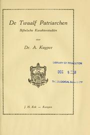 Cover of: De twaalf patriarchen by Abraham Kuyper