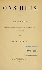Cover of: Ons huis by Abraham Kuyper
