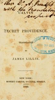 Cover of: Calvin on secret providence by Jean Calvin