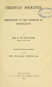 Cover of: Christian dogmatics by H. Martensen