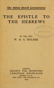 Cover of: The Epistle to the Hebrews...