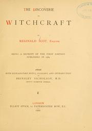 Cover of: The discoverie of witchcraft by Reginald Scot