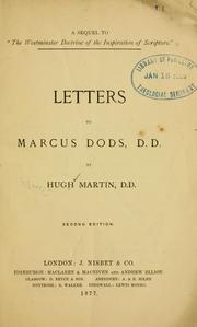 Cover of: Letters to Marcus Dods. by Martin, Hugh