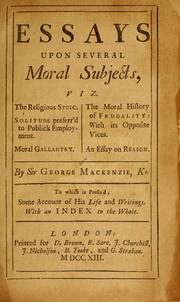 Cover of: Essays upon several moral subjects ...