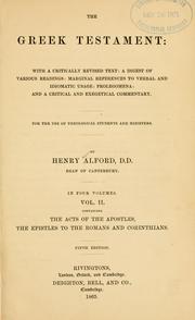 Cover of: The Greek Testament by Henry Alford