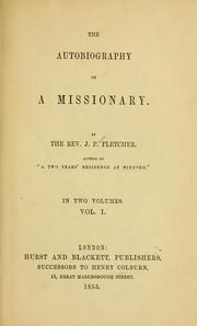 Cover of: autobiography of a missionary