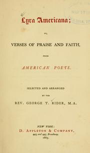 Cover of: Lyra Americana by George T. Rider