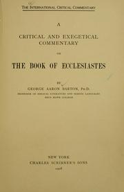 Cover of: A critical and exegetical commentary on the book of Ecclesiastes.