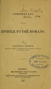 Cover of: A commentary on the Epistle to the Romans ... by Christoph Ernst Luthardt
