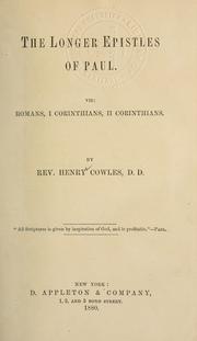 Cover of: The longer Epistles of Paul. by Henry Cowles