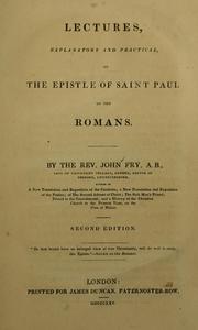 Cover of: Lectures, explanatory and practical on the epistle of Saint Paul to the Romans ...