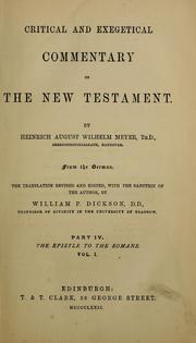 Critical and exegetical handbook to the Epistle to the Romans