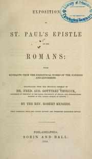 Cover of: Exposition of St. Paul's Epistle to the Romans.