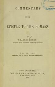 Cover of: Commentary on the Epistle to the Romans. by Christoph Ernst Luthardt
