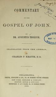 Cover of: Commentary on the Gospel of John ...
